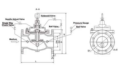 X Pressure Reducing Valve drawing