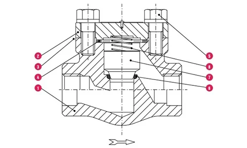 Forged Steel Check Valve drawing