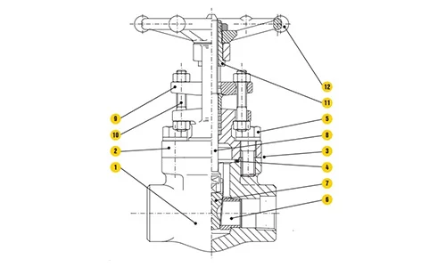 Forged Steel Gate Valve drawing