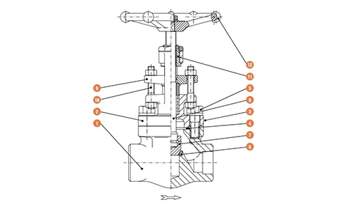 Forged Steel Globe Valve drawing