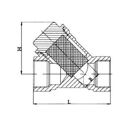 GLH T Threaded filter drawing