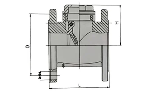 HW T Flanged Check Valve drawing