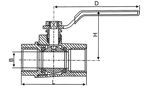 QF T Threaded Ball Valve drawing