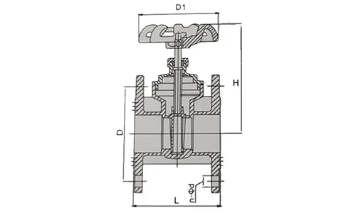 ZW T Flanged Gate Valve drawing